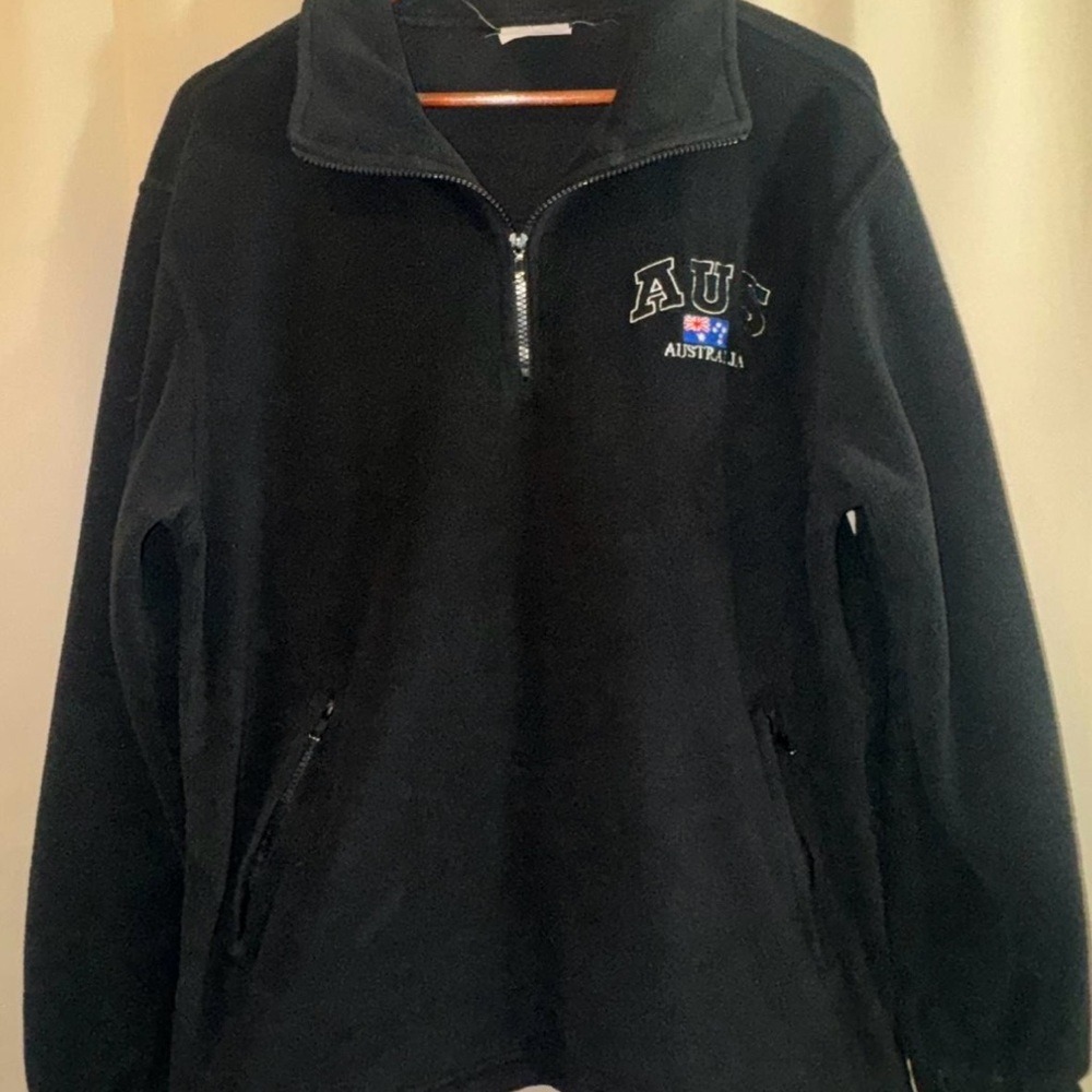 Vintage Black AUS Australia Zip-Up Sweater